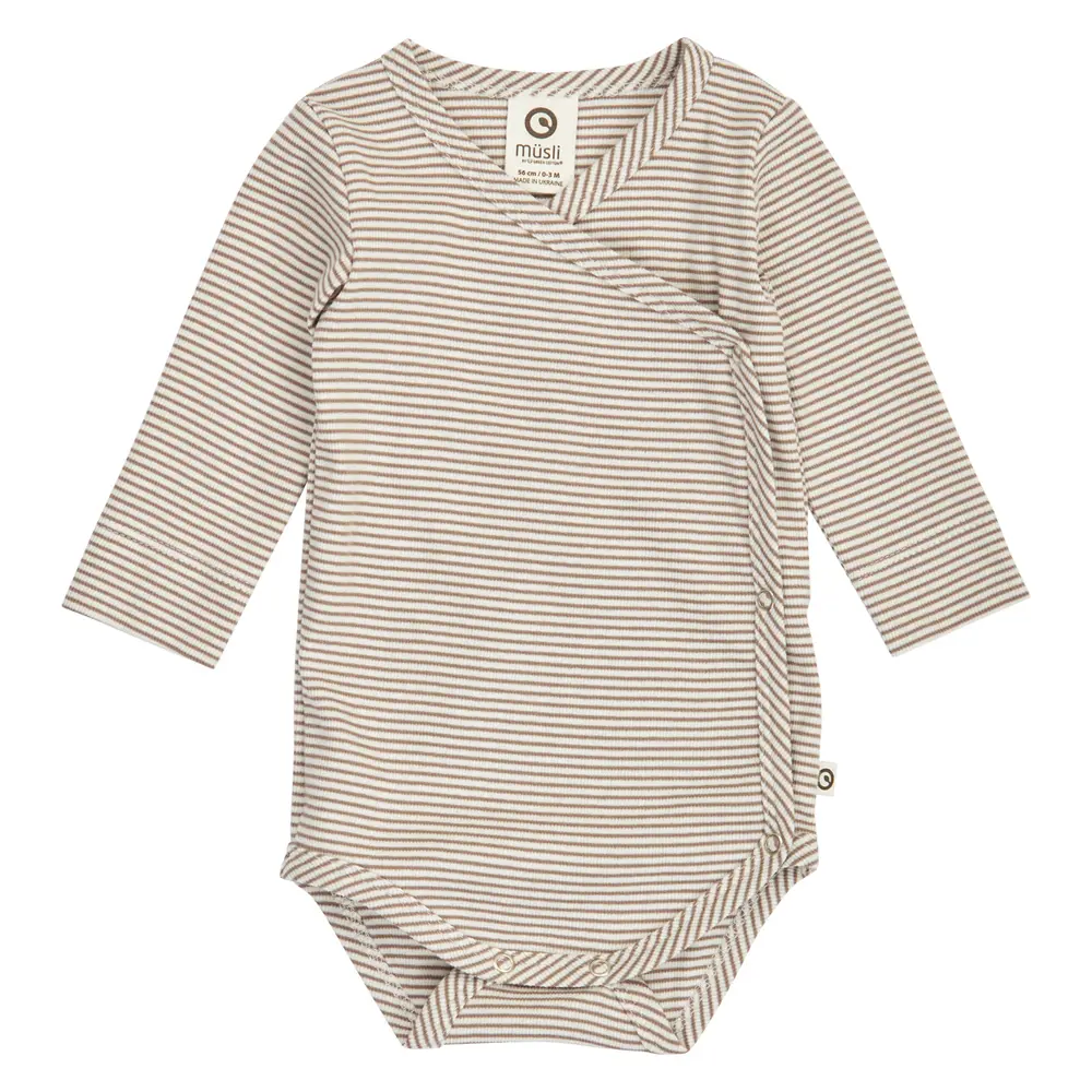 Müsli Mini Stripe Rib Body - Balsam Cream/Walnut - 44