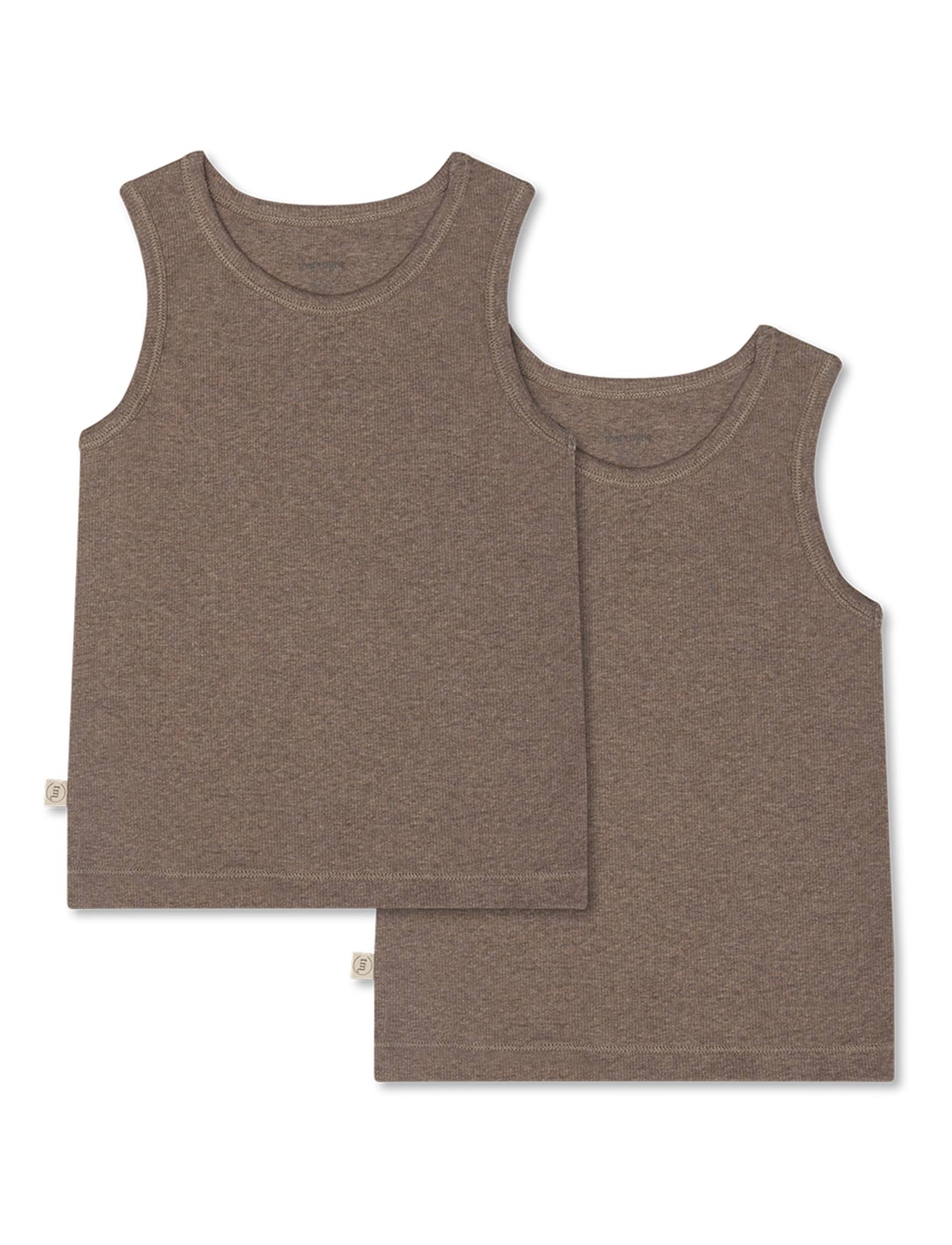 That's Mine - Cuno tanktop 2-pak - Brown melange - 116cm - 6Y