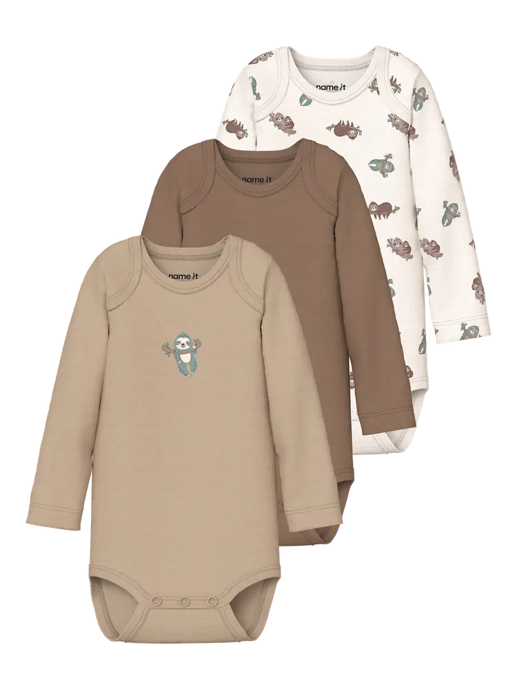 Name It Dovendyr Langærmet Body 3-Pak - Jet Stream - 56