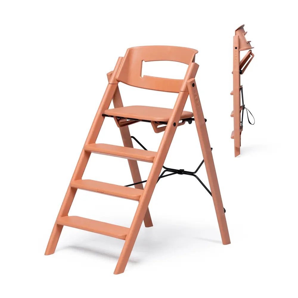 Kaos Klapp Højstol Foldbar - Genbrugsplast - Terracotta Pink