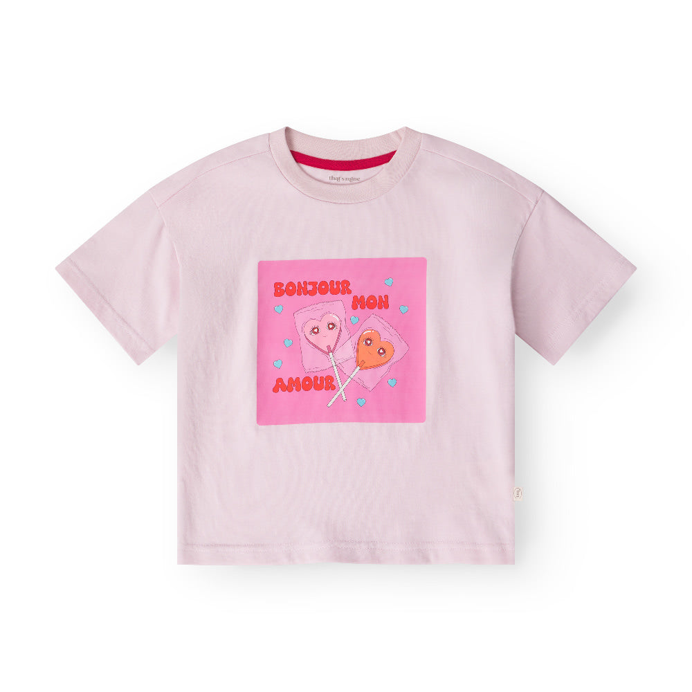 That's Mine - Vilde oversized t-shirt - Bonjour mon amour - 116cm - 6Y