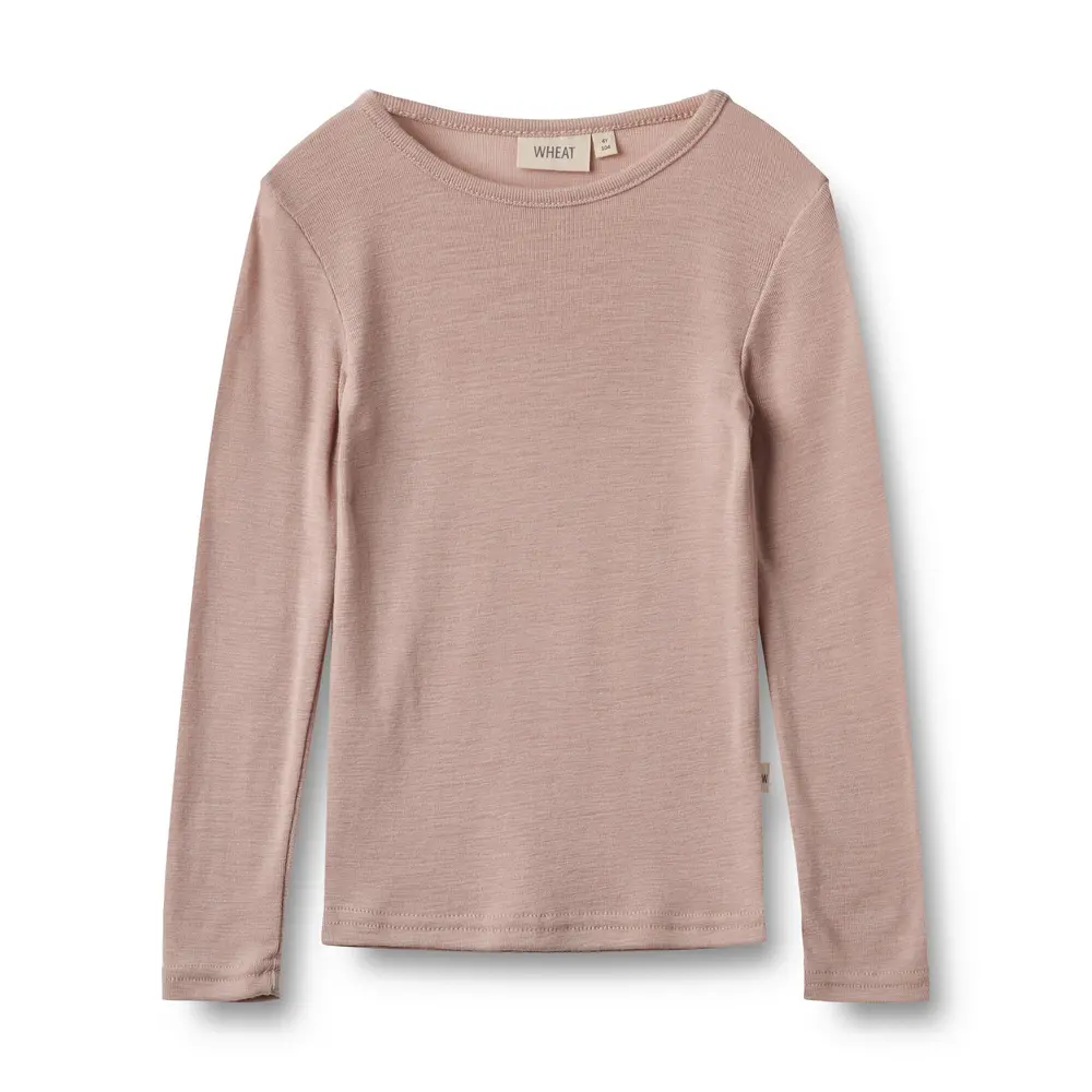Uld t-shirt ls Alfie - Dry Rose - 98