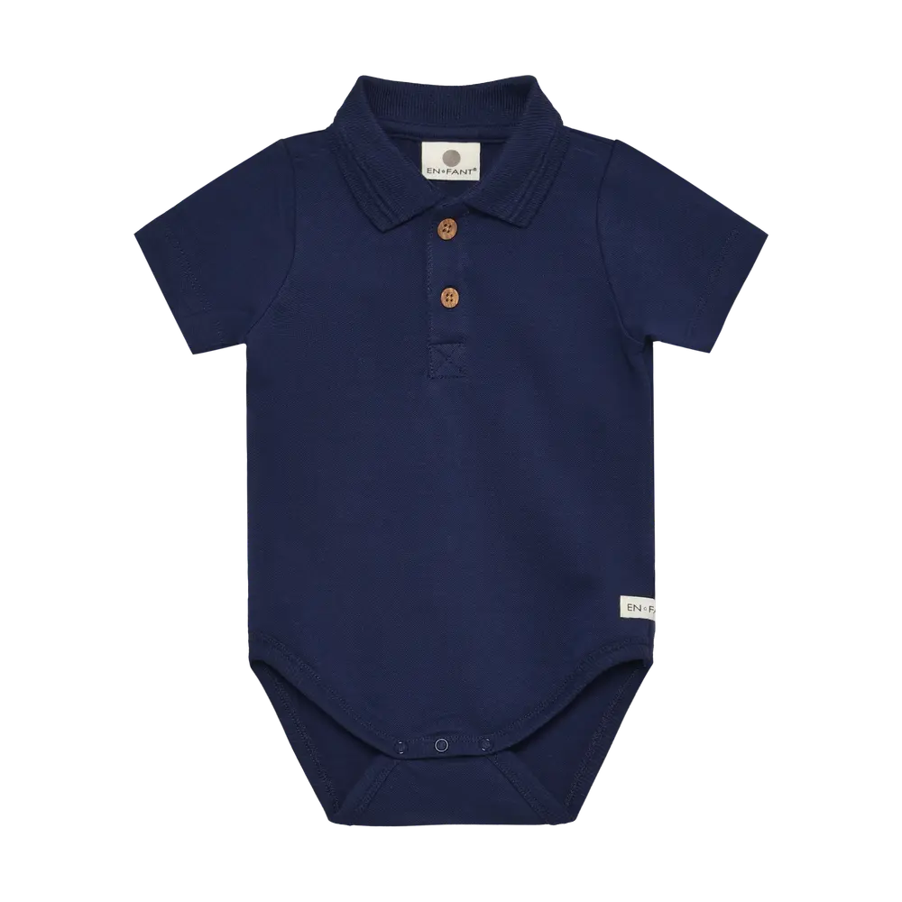 Polo Kortærmet Body - Medieval Blue - 74