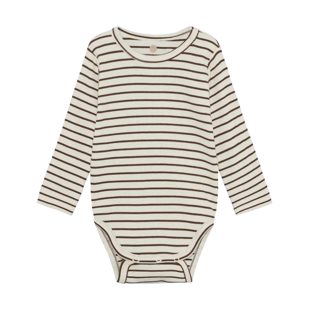 En Fant Langærmet Body Rib - Chestnut - 74