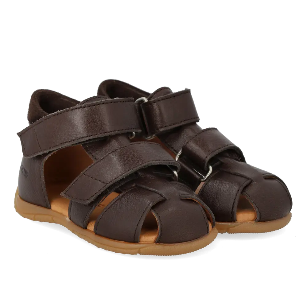 Begynder Sandal m. Velcro - Dark brown/Dark brown - 22
