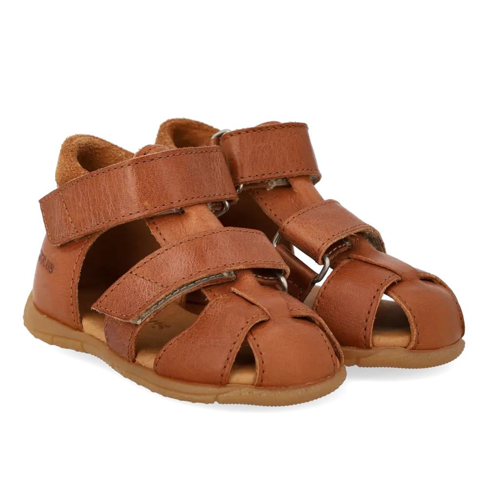 Begynder Sandal m. Velcro - Cognac/Cognac - 22