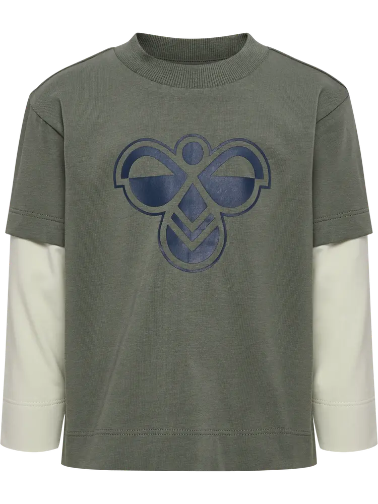 Hummel Loose Layer Langærmet T-Shirt - Castor Gray  - 98
