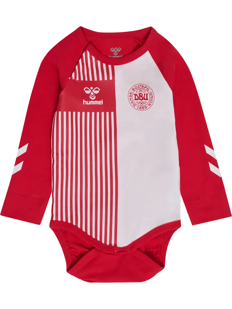 Hummel Mini DBU Stripy Langærmet Body - Tango Red - 80