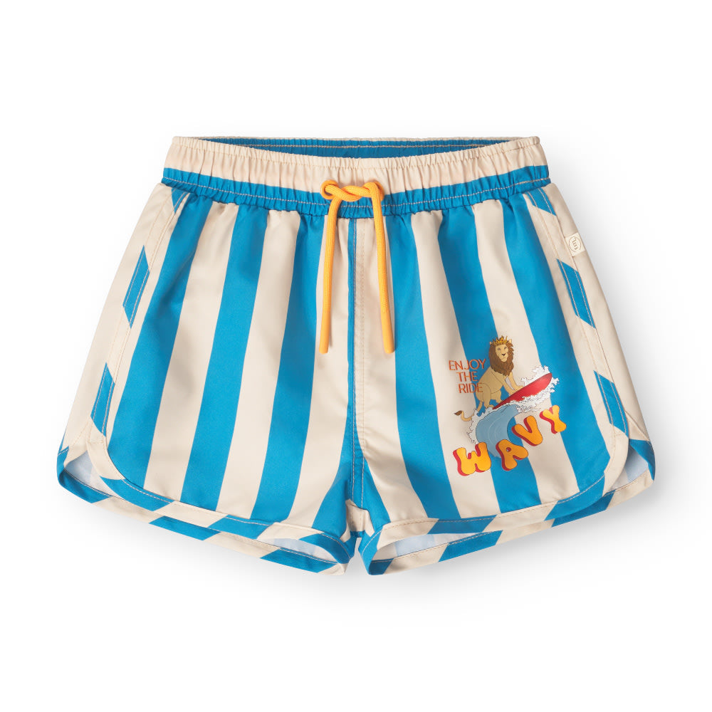 That's Mine - Lai svømmeshorts - Block stripe blue - 116cm - 6Y