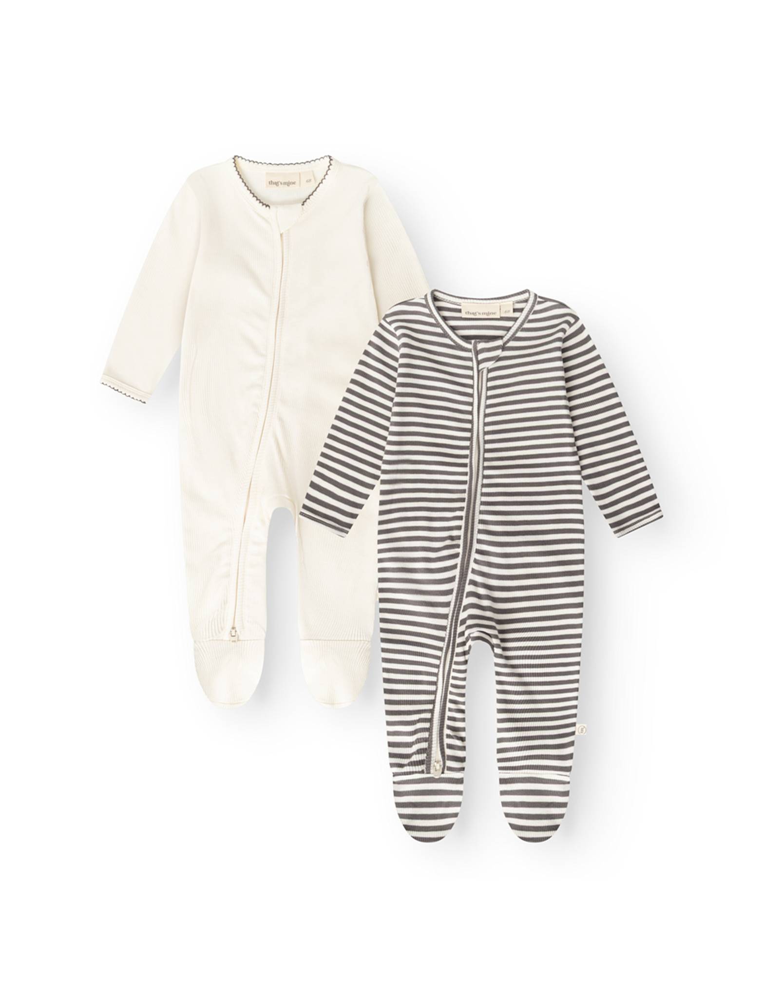 That's Mine - Jona onesie 2-pak - Dark grey stripe - 68cm - 6M