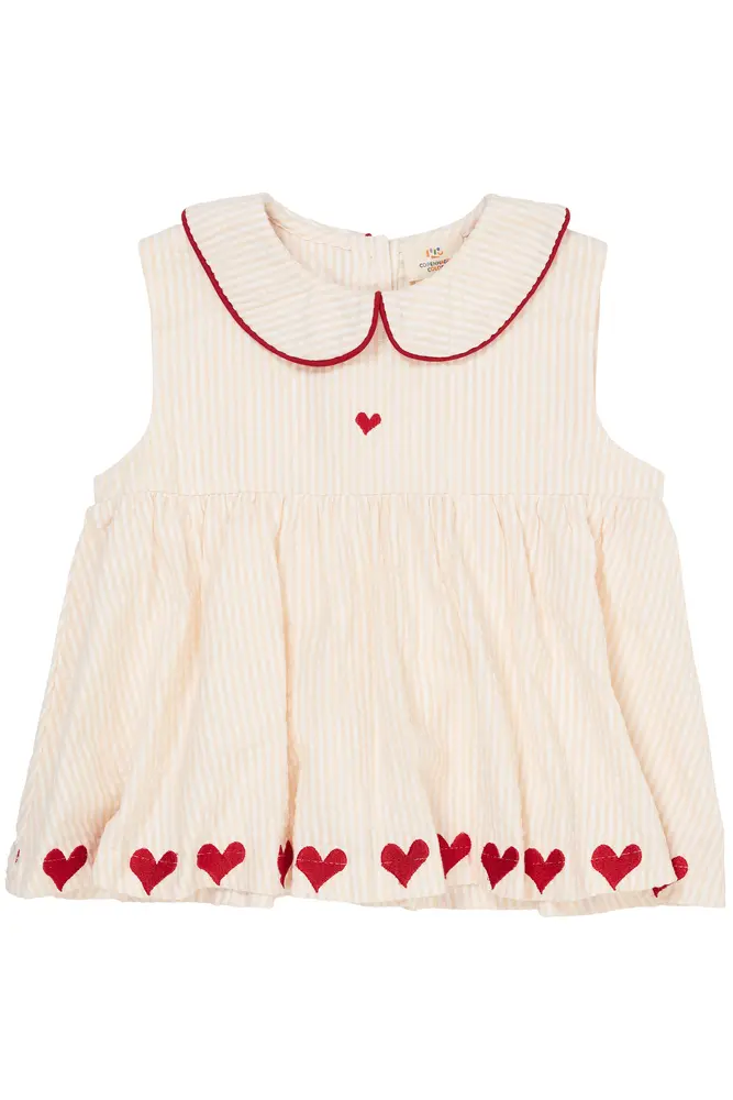 Bæk og bølge bluse m. hjerter - DUSTY ROSE - 98