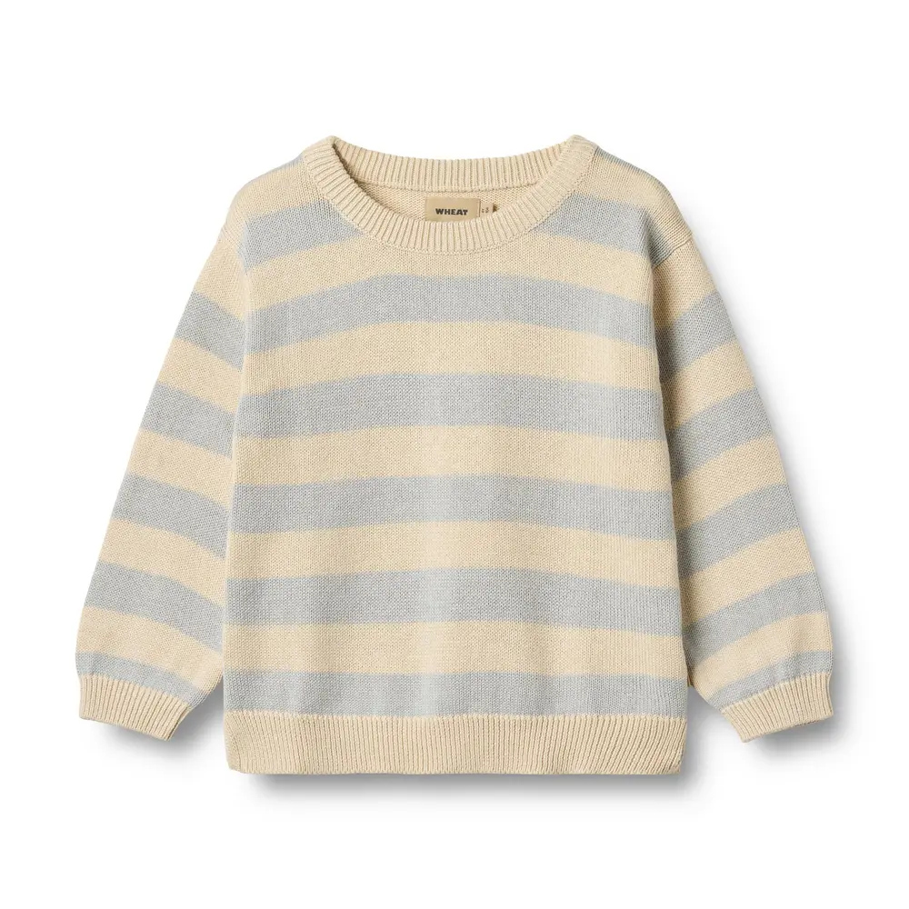 Wheat Morgan Strik Pullover - Soft Blue Stripe - 116