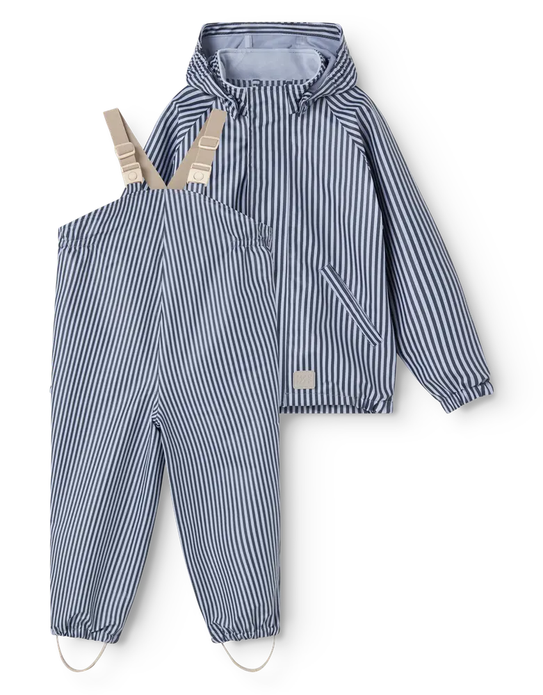 MarMar Copenhagen Oddy Regnsæt - Blue Stripes - 80