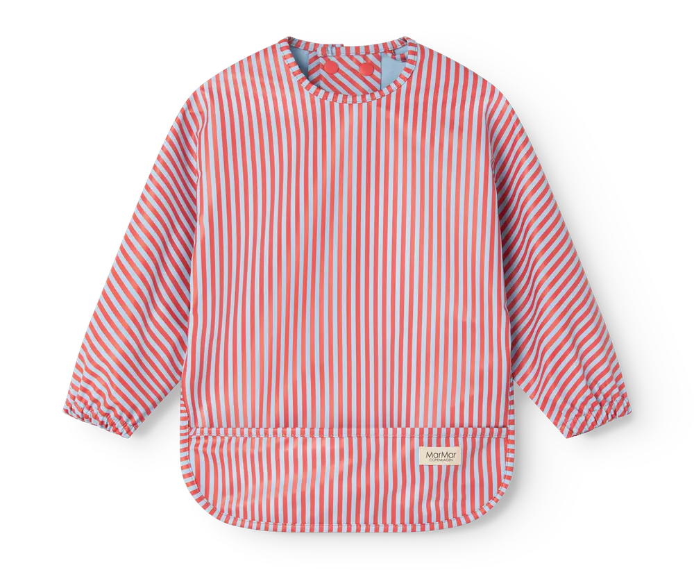 MarMar Copenhagen Apron Langærmet Spiseforklæde - Blue Red Stripes