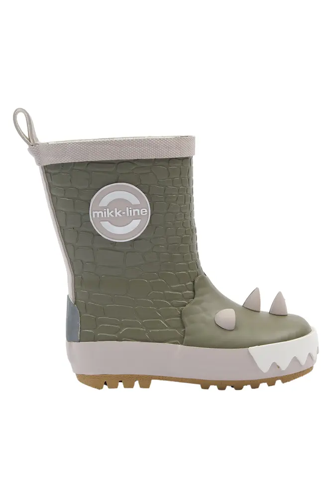 Gummistøvle - 3D Drage - Dusty Olive - 27