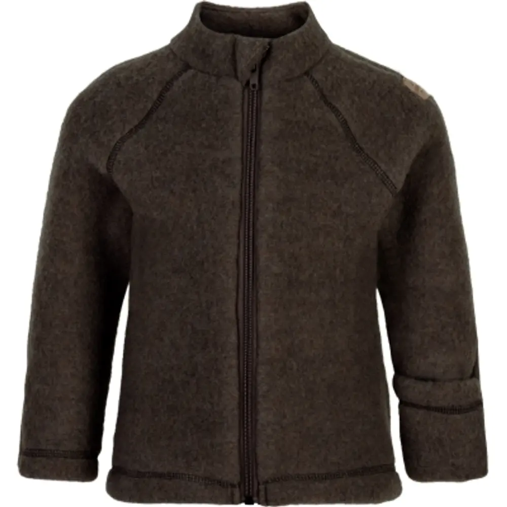Uld jakke - DARK BROWN MELANGE - 74