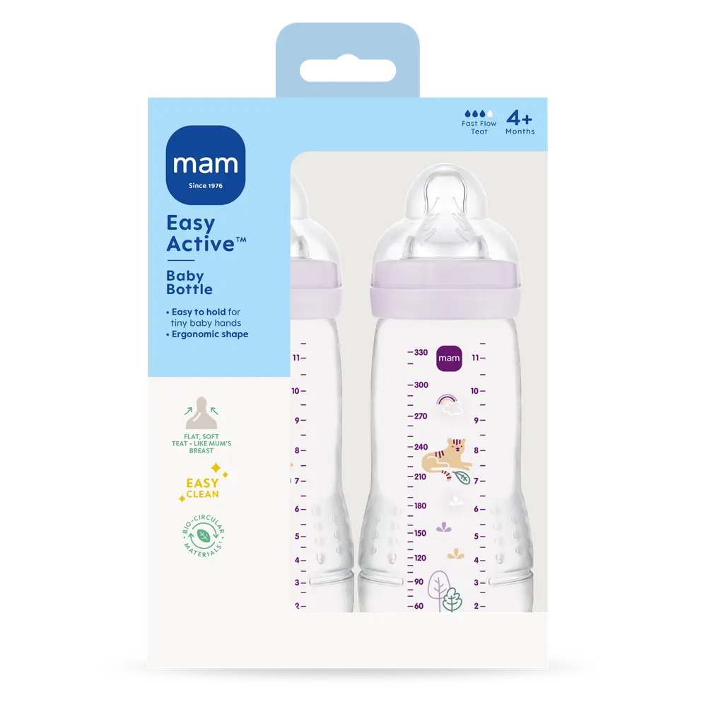 Easy Active Baby Bottle 330ml 2pk Pink