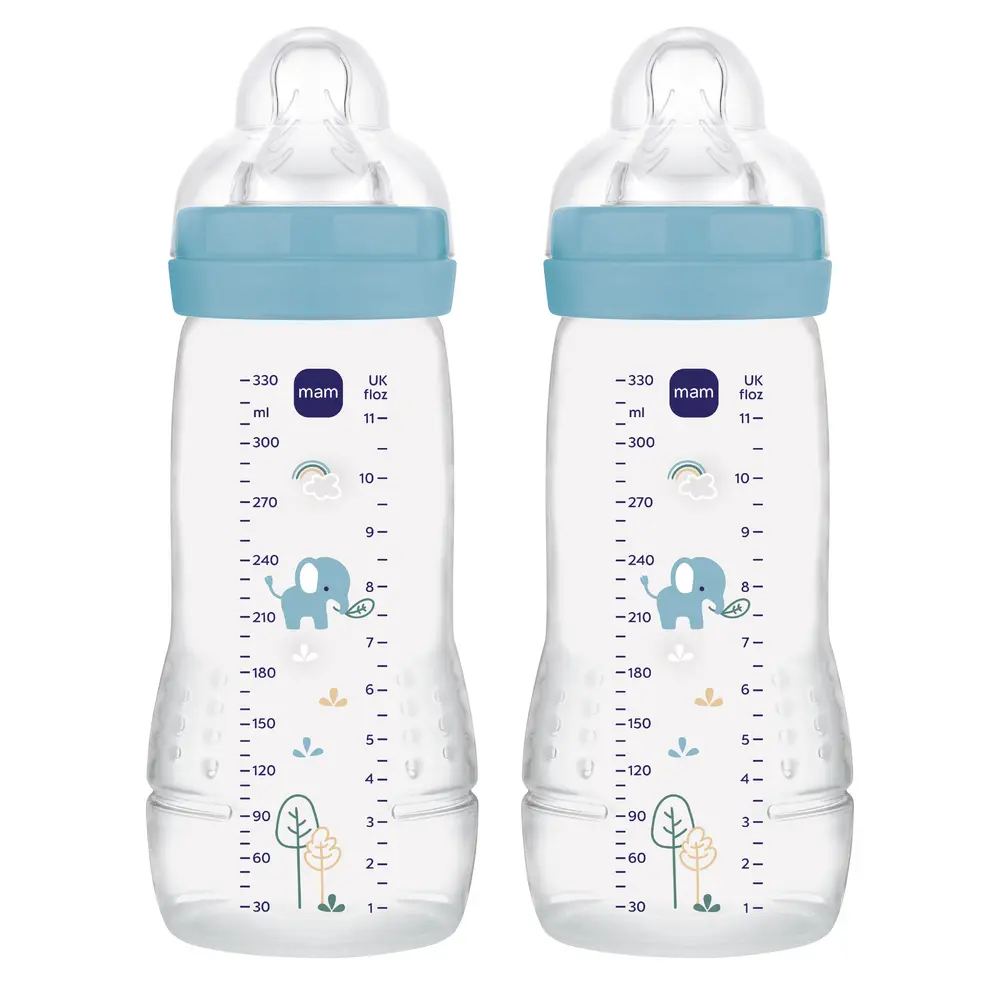 Easy Active Baby Bottle 330ml 2pk Blue