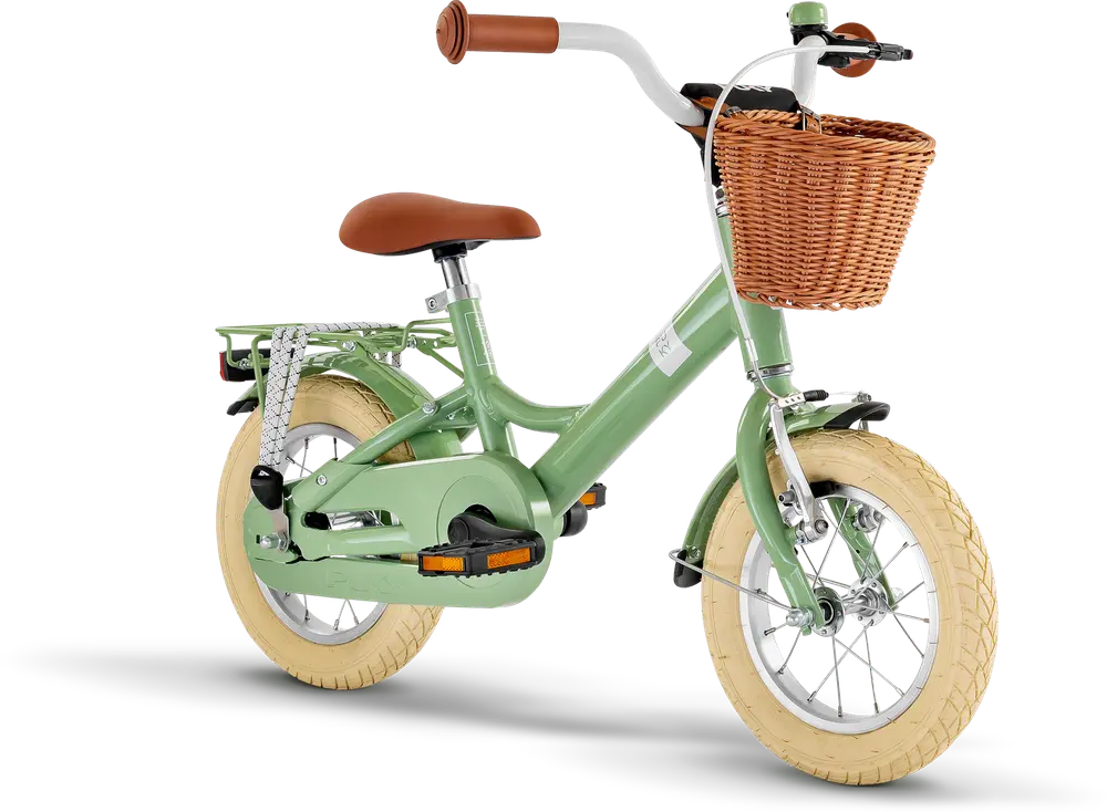 Youke Classic 12,Alu legecykel med kurv retro grøn