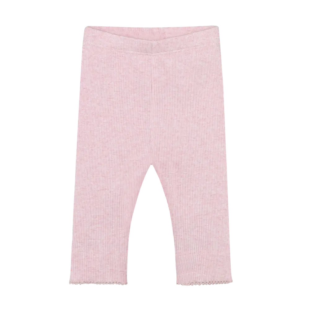 Leggings Melange Rib - Bleached Mauve Melange - 68