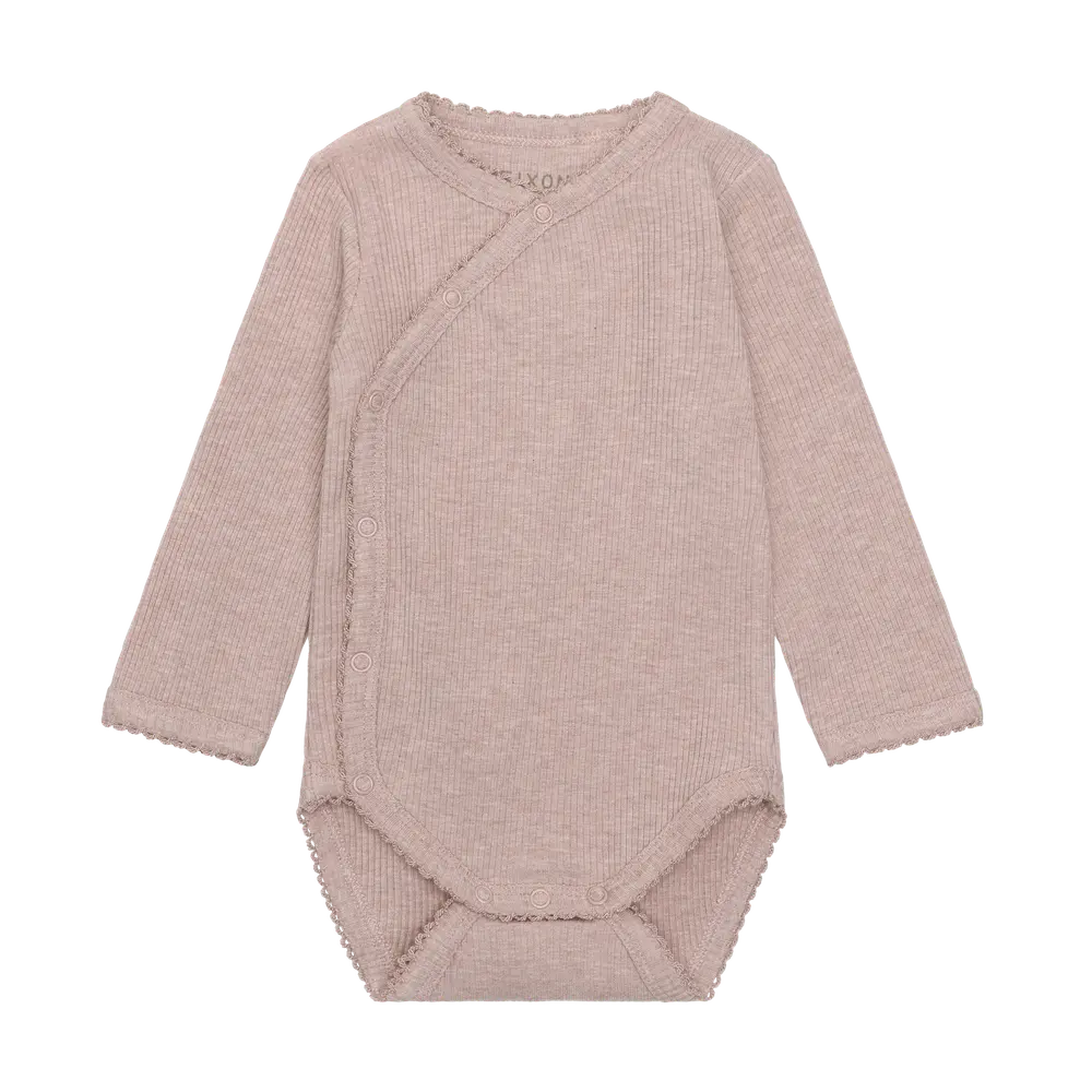Fixoni Langærmet Wrap Body Rib - Pale Mauve Melange - 44