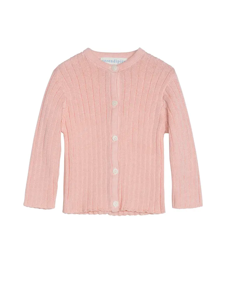 Rib Cardigan - Rosa - 56