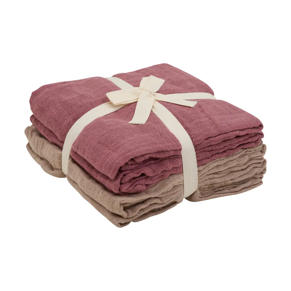 Pippi Organic Stofble 4-pack - Withered Rose - 65X65 CM