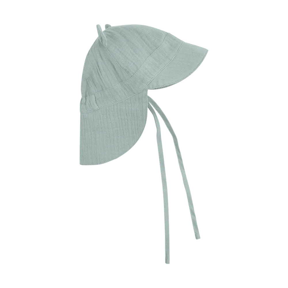 Sommerhat m. Ører Muslin - Gray Mist - 3-6 MDR.