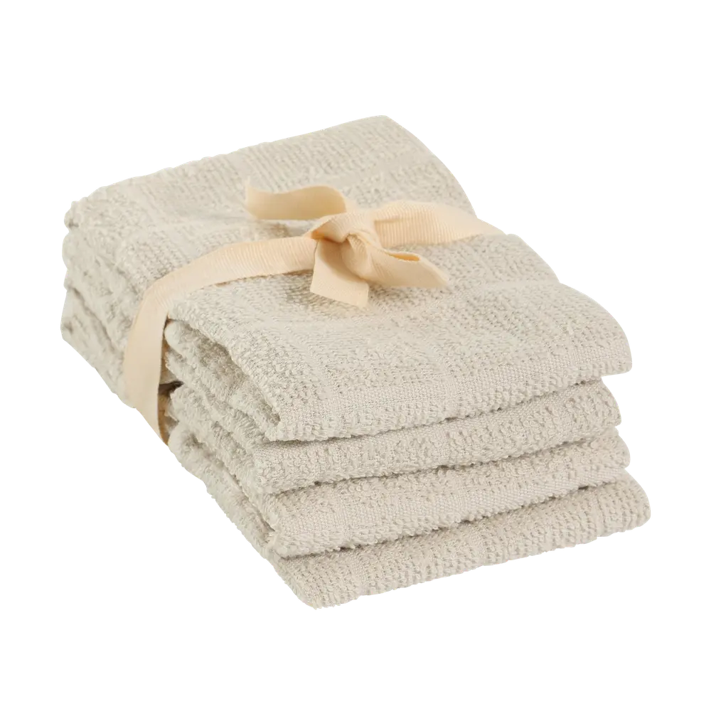 Vaskeklud (4 pk) - Beige