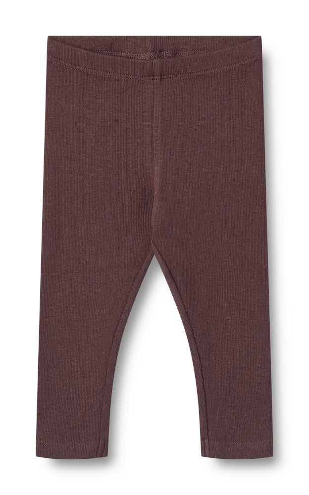 Wheat Maddy Rib Leggings - Fudge - 2 ÅR