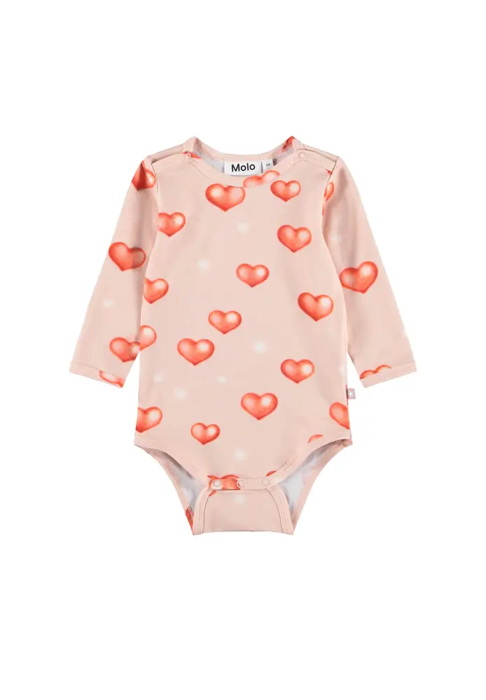 Molo Foss Langærmet Body - Airbrush Hearts - 74