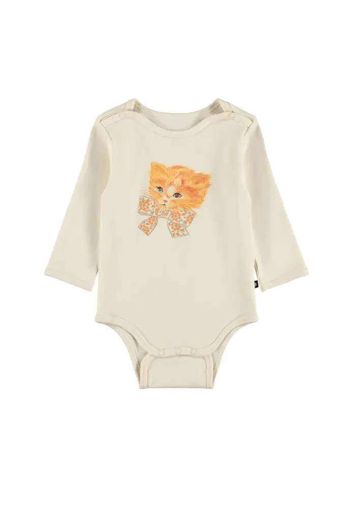 Molo Foss Langærmet Body - Retro Kittens - 56