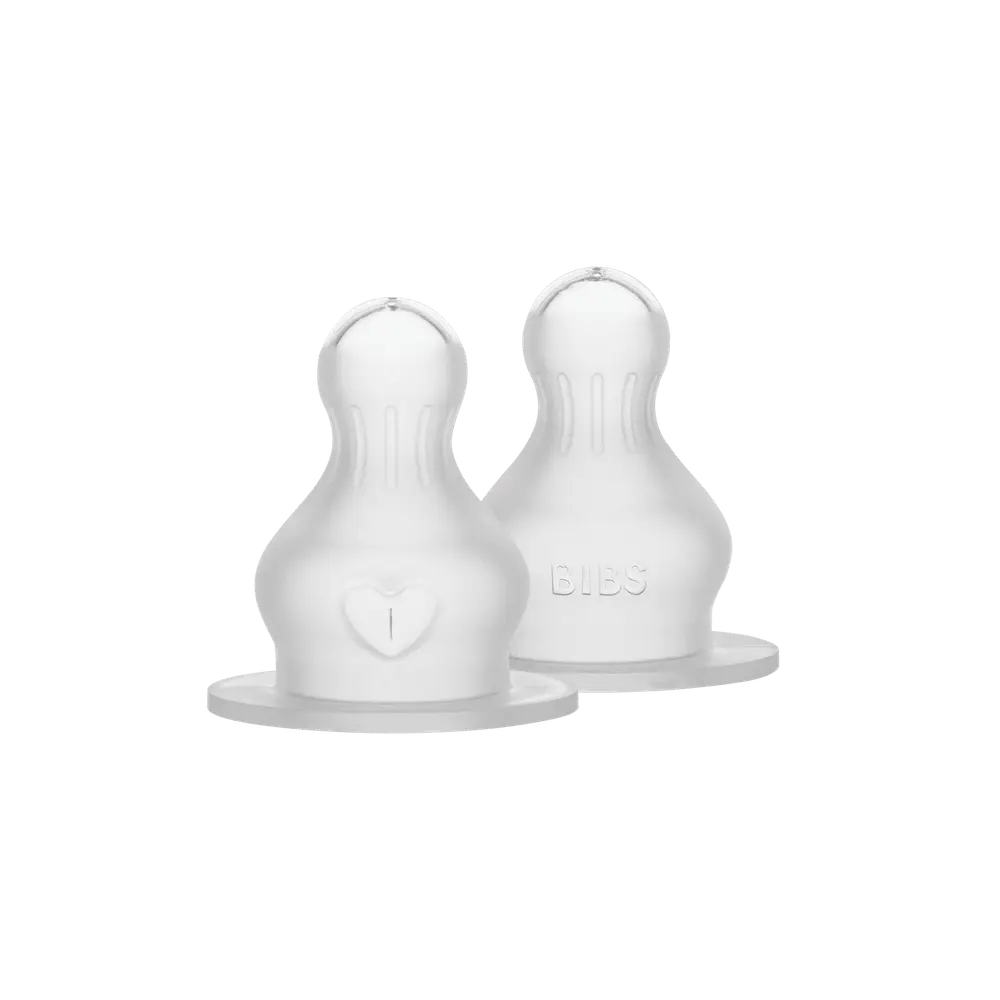 Flaskesutter rund Silikone 2 pk Slow Flow