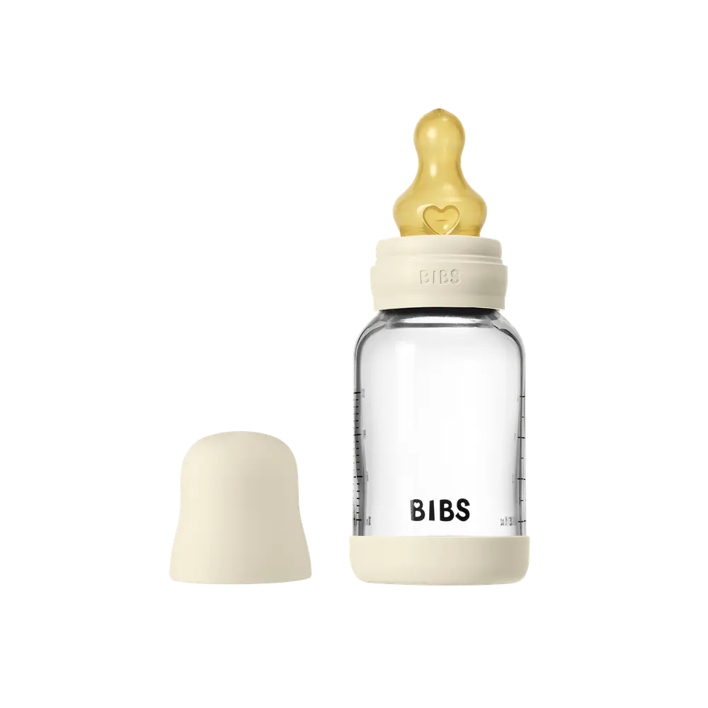 Glass baby bottle latex 120 ml ivory