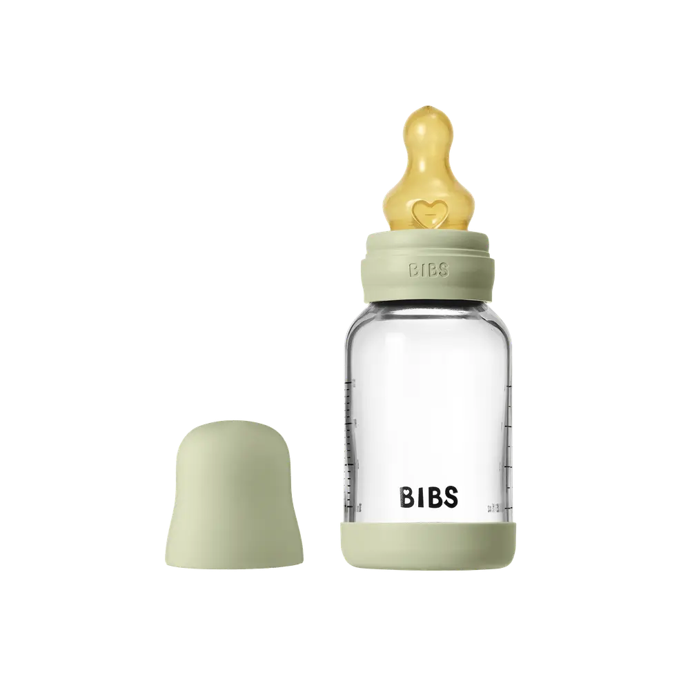 Glass baby bottle latex 120 ml sage