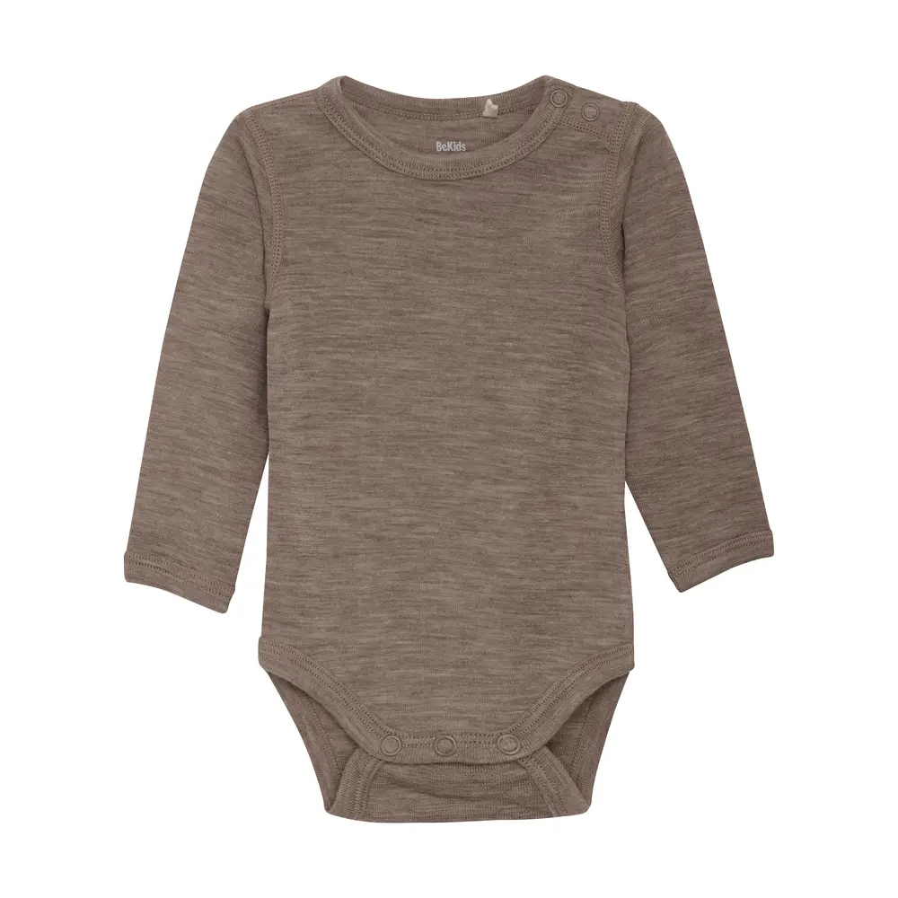 BeKids Uld body langærmet - Leafless Tree Melange - 100