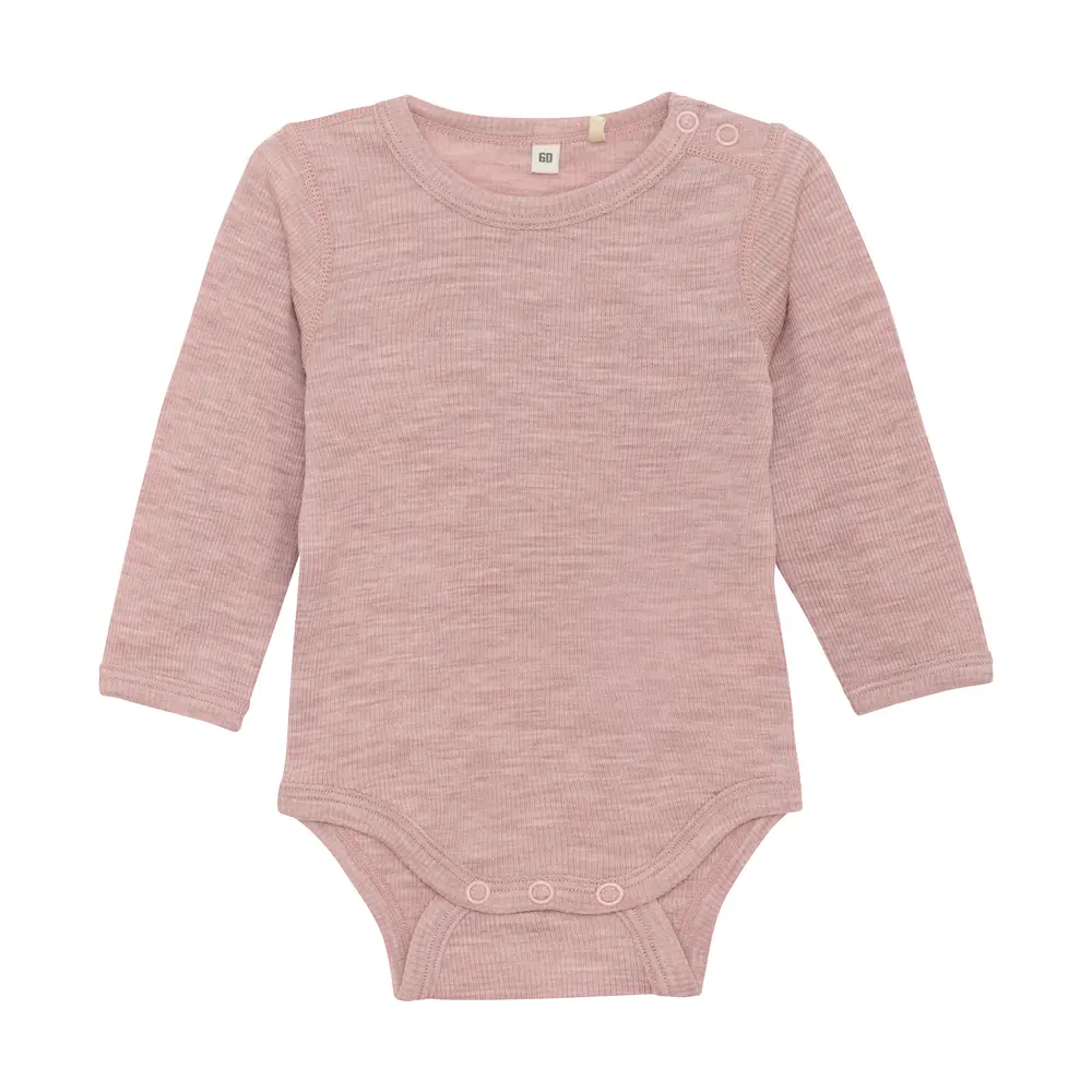BeKids Langærmet Uld body - Starling Melange - 100