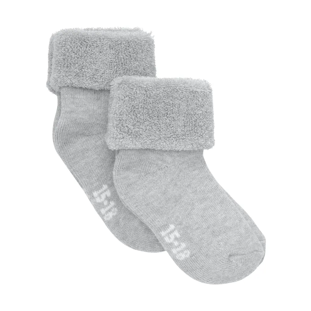 BeKids Terry Strømper 2-Pak - Light Grey Melange  - 19/22