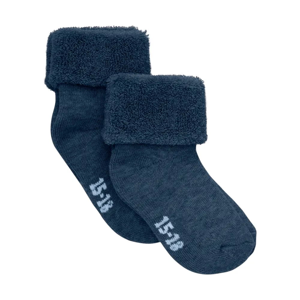 BeKids Terry Strømper 2-Pak - Dress Blues Melange  - 19/22