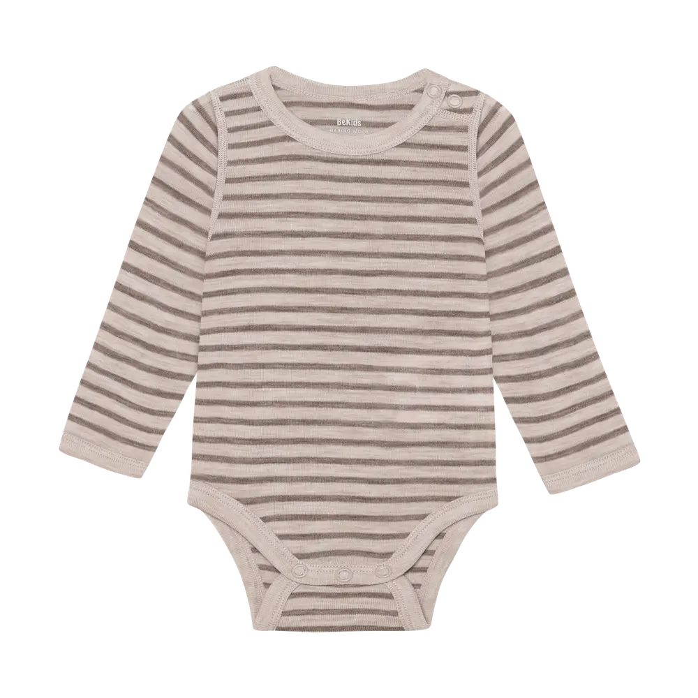 BeKids Langærmet Uld Body - Mocha Meringue - 80