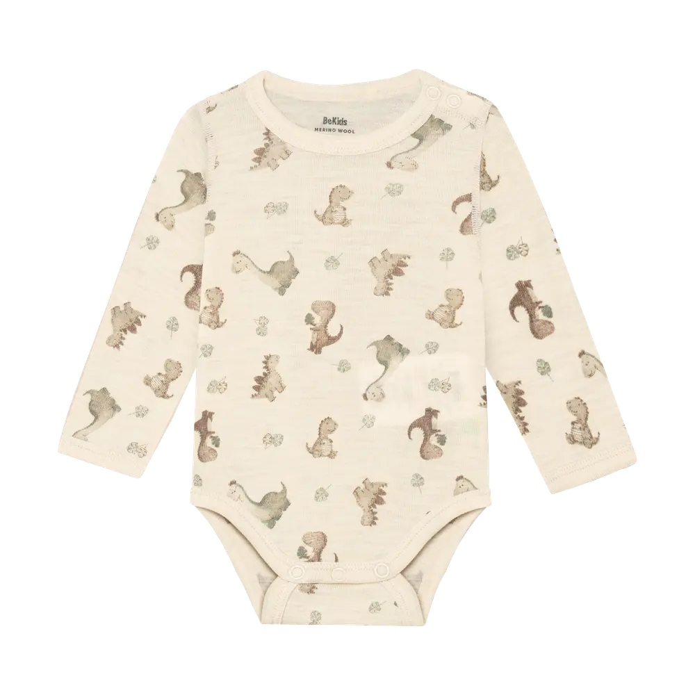BeKids Langærmet Uld Body - Forest Fog - 90