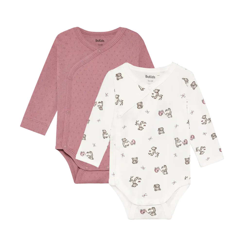 BeKids Langærmet Wrap Body 2-Pak - Nostalgia Rose - 70