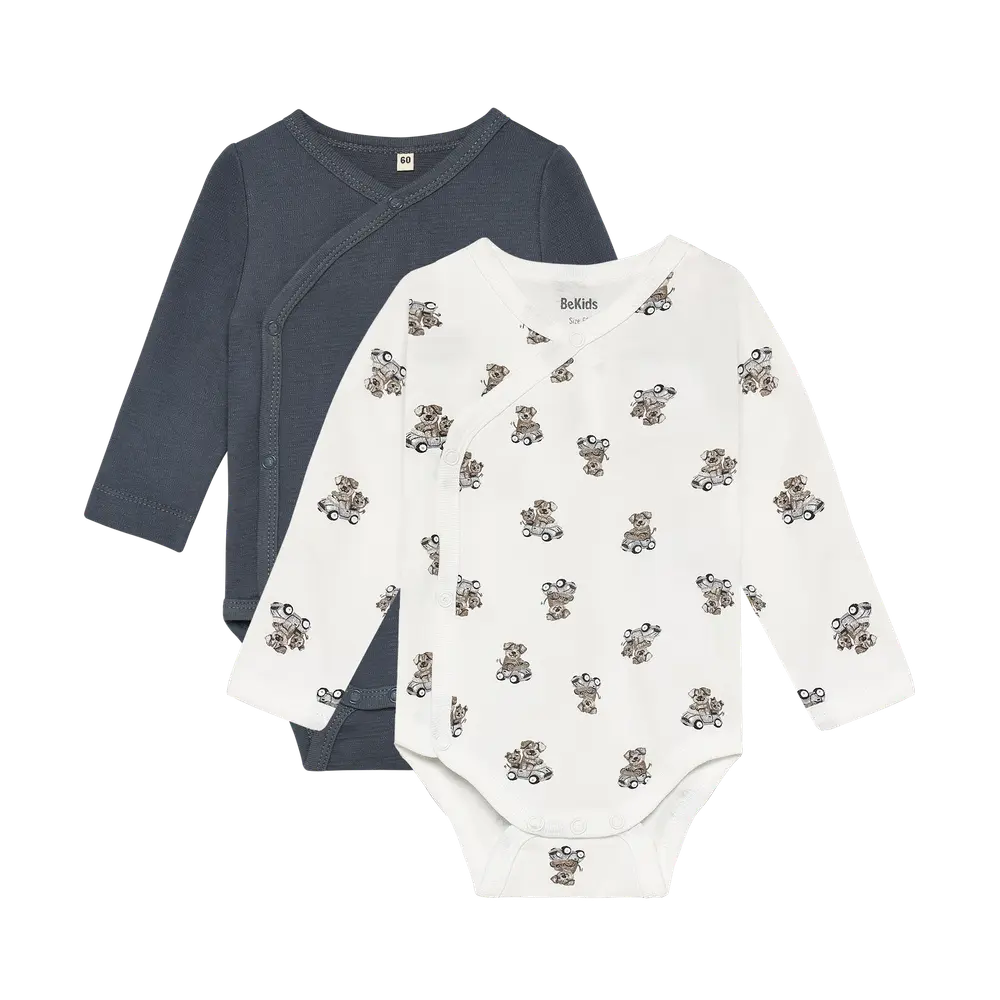 BeKids Langærmet Wrap Body 2-Pak - Turbulence - 60