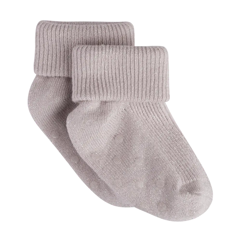 BeKids Glimmer Rib Strømpe m. ABS - Shell - 1114