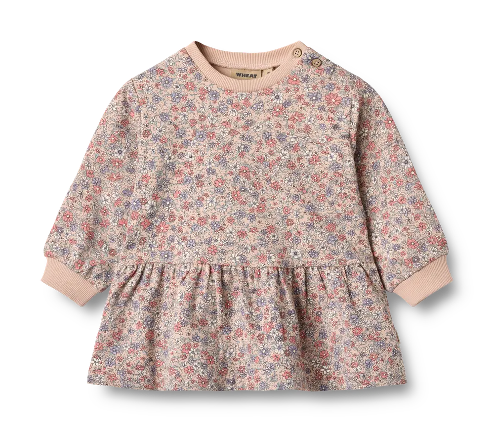 Zenia Sweatkjole - Rose dust flowers - 2 ÅR