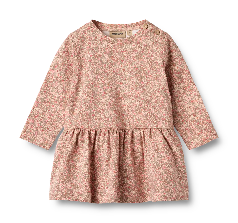 Bessie Jersey Kjole - Rose dust flower meadow - 6 MDR.