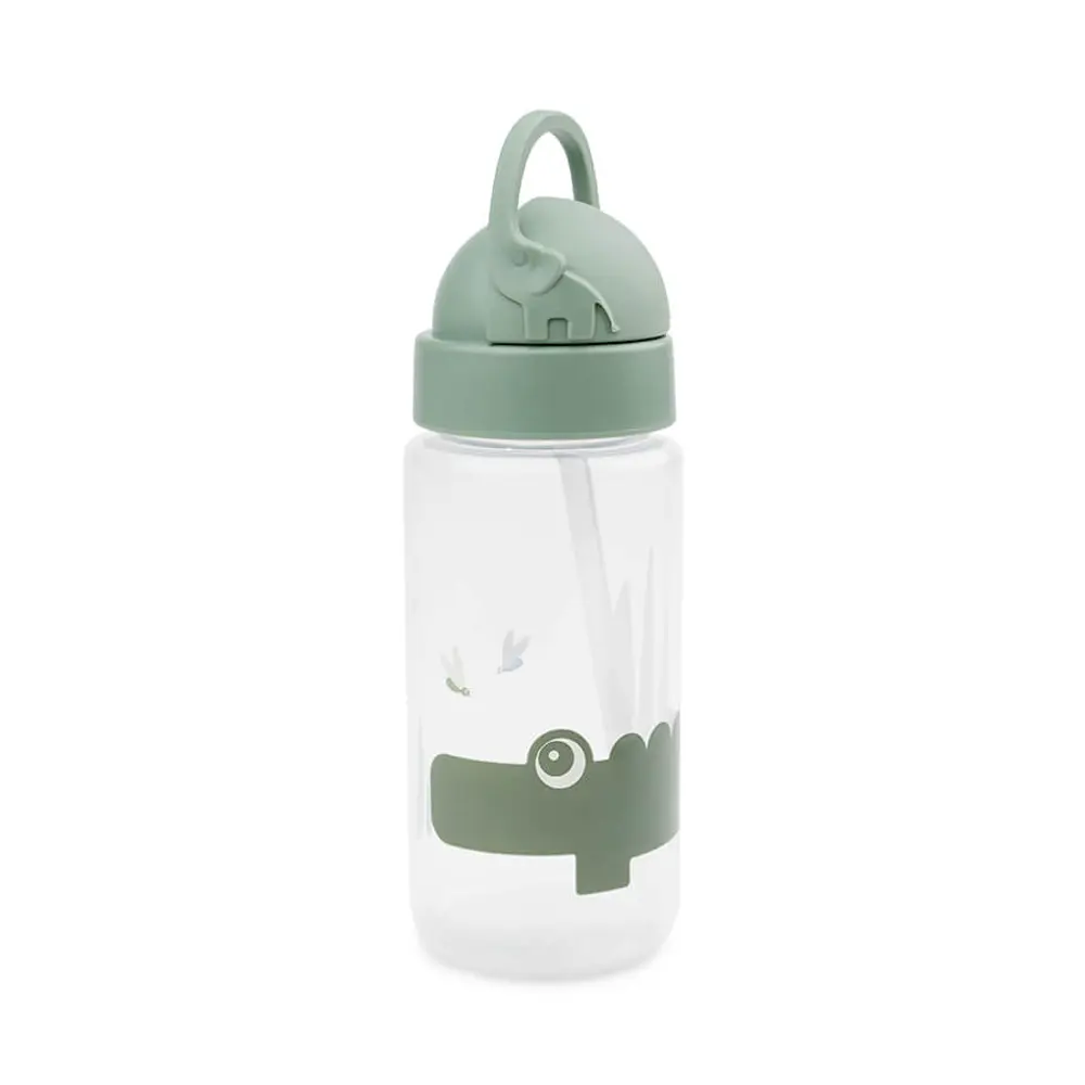 Done By Deer Drikkedunk Med Sugerør 350 ml. - Croco Grøn