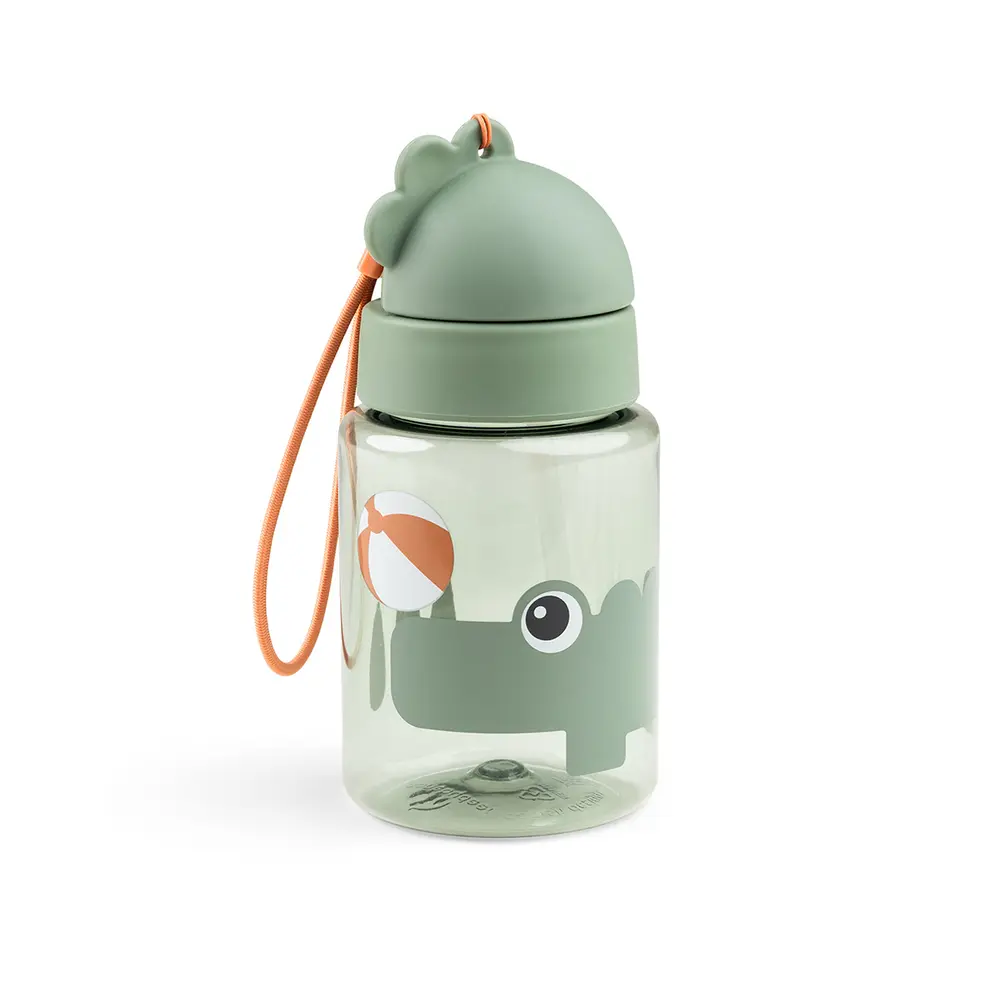 Done By Deer Drikkedunk Med Sugerør 280 ml. - Playground Grøn