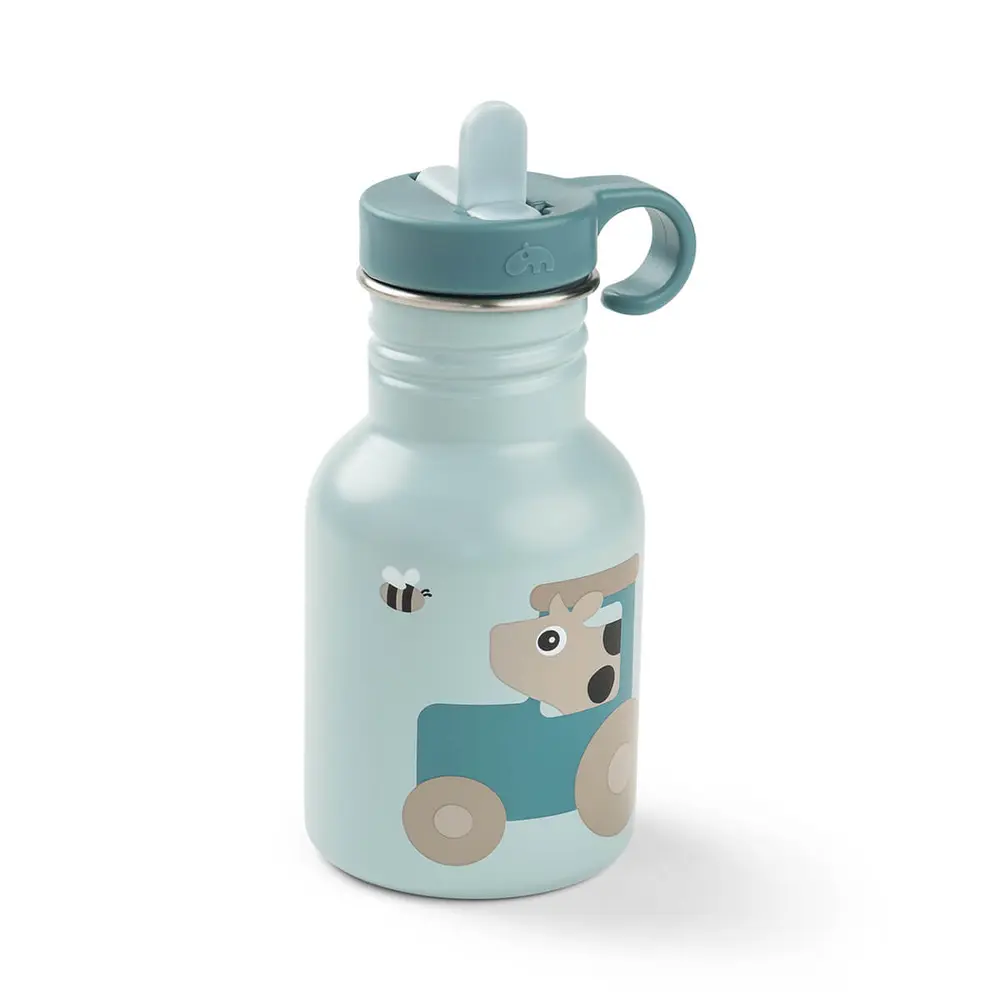 Flaske rustfrit stål Tiny farm Blå 350 ml