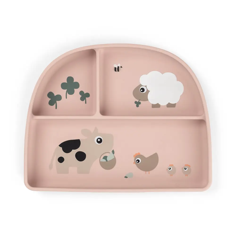 Stick&Stay inddelt tallerken Tiny farm Pudder